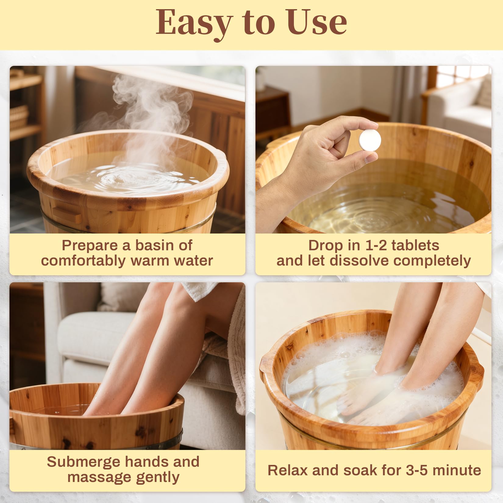 Wheat RAQEHO Manicure Spa Tablets 8oz - Milk & Honey Soak Balls, Moisturizing Tablets, Cuticle Softener for Foot and Hand Soak Pedicure Spa Supplies Manicure Tools Nail Salon & Tavel Esenntial（40count）