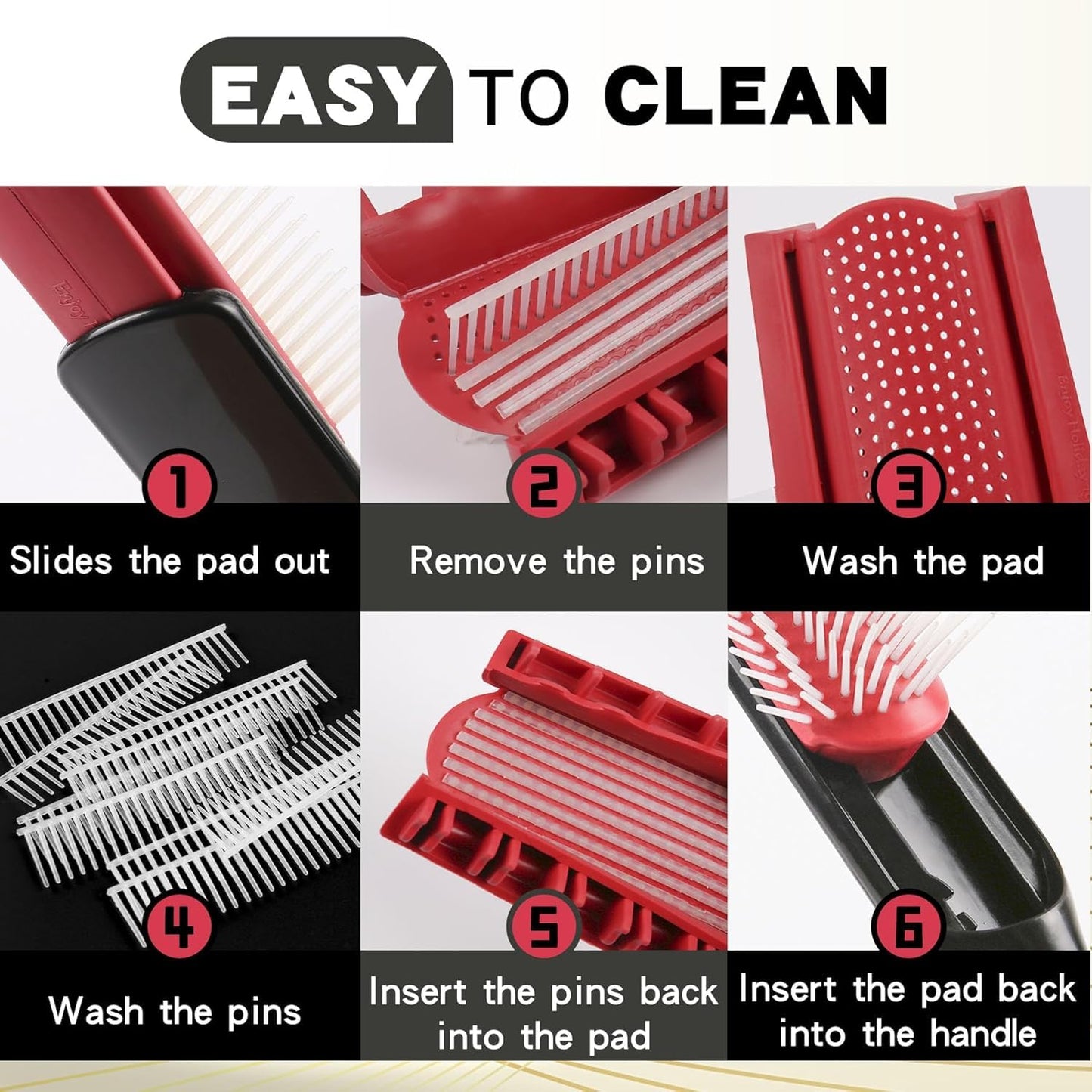 White Smoke Hair Brush for Women Men Curly Wet or Dry Hair Classic Detangling Brushes 7 Row for Natural Thick Hair, Blow Styling Separating, Shaping Defining Curls Tools Travel Bristle Black Hairbrush
