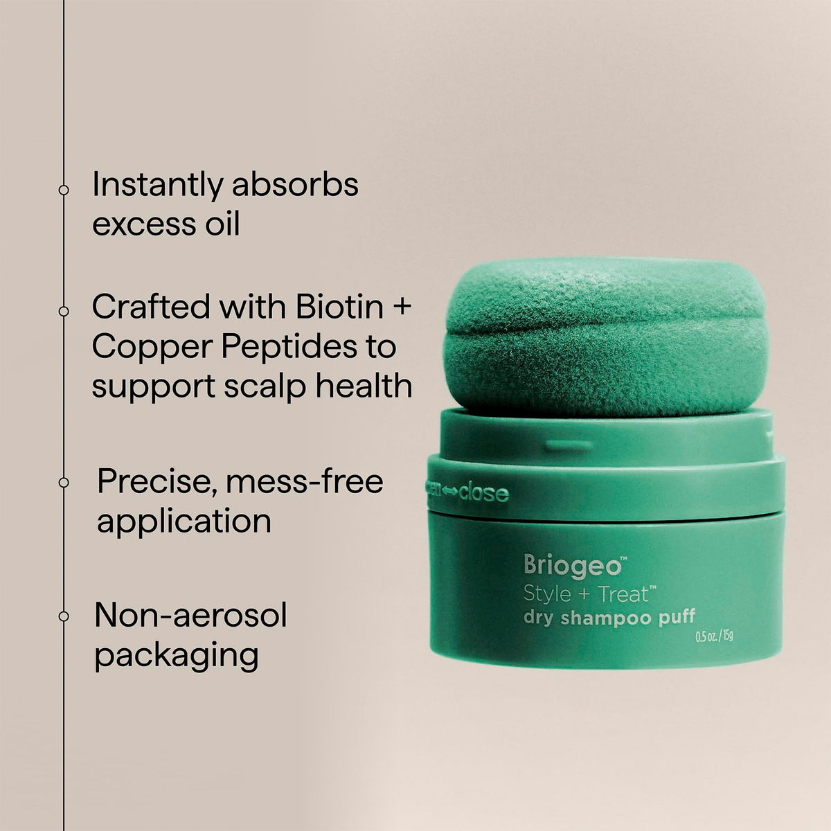 Gray Briogeo Style + Treat Tinted Dry Shampoo Puff | Non-Aerosol & Talc-Free