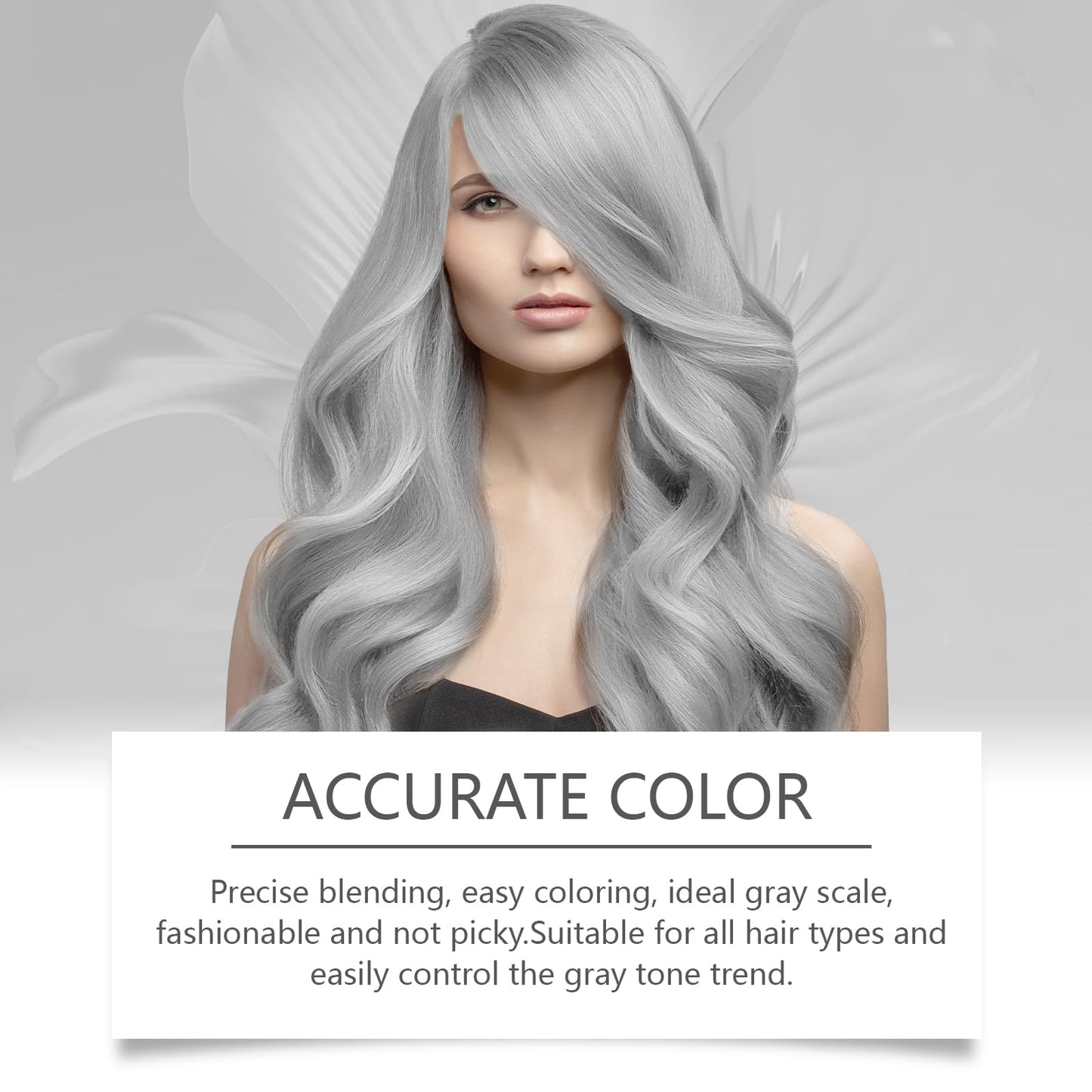 Gray Silver Hair Dye, 2-in-1 Hair Dying and Nourishing with Natural Essence Extract, Conditioning Hair Coloring Essence for Women & Men, 3.53 Fl Oz