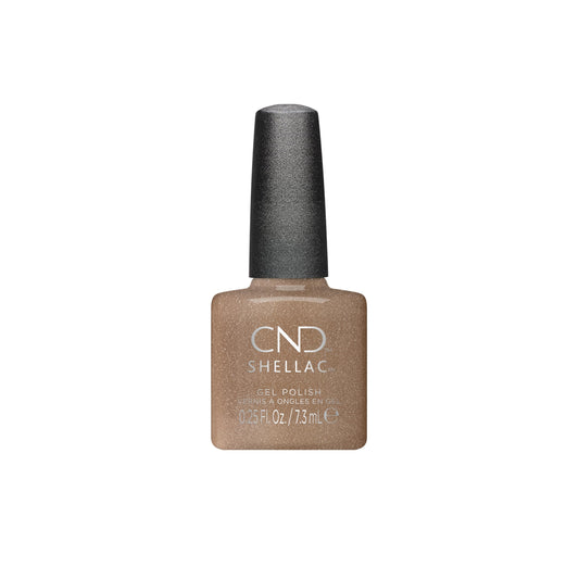 White Smoke CND Shellac Gel Metallics Nail Polish, Long-lasting Nail Paint Color with Curve-hugging Brush, 0.25 Fl Oz.