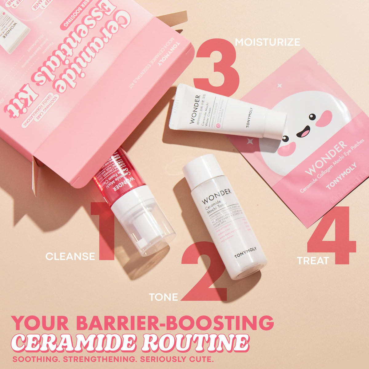 Wheat TONYMOLY Wonder Ceramide Mochi Milky Toner Set