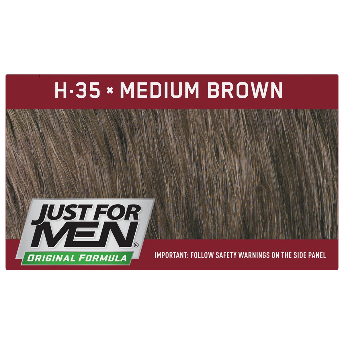 Dark Olive Green JUSTcomb FOR MEN Hair Color Medium Brown 35, 1 ea