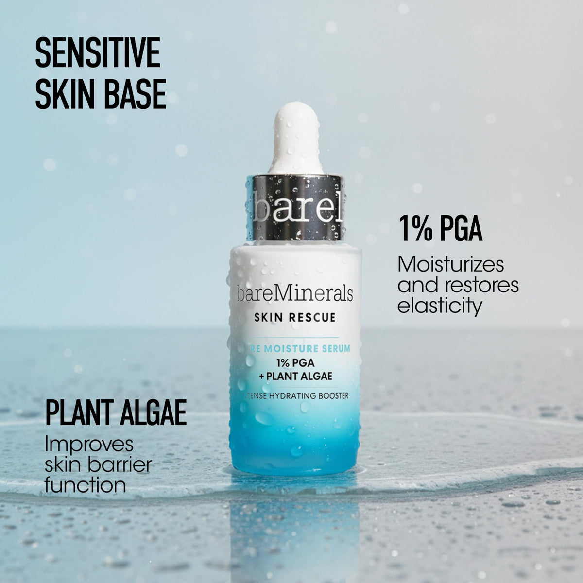 Light Gray bareMinerals Skin Rescue Pure Moisture Face Serum, 1 oz