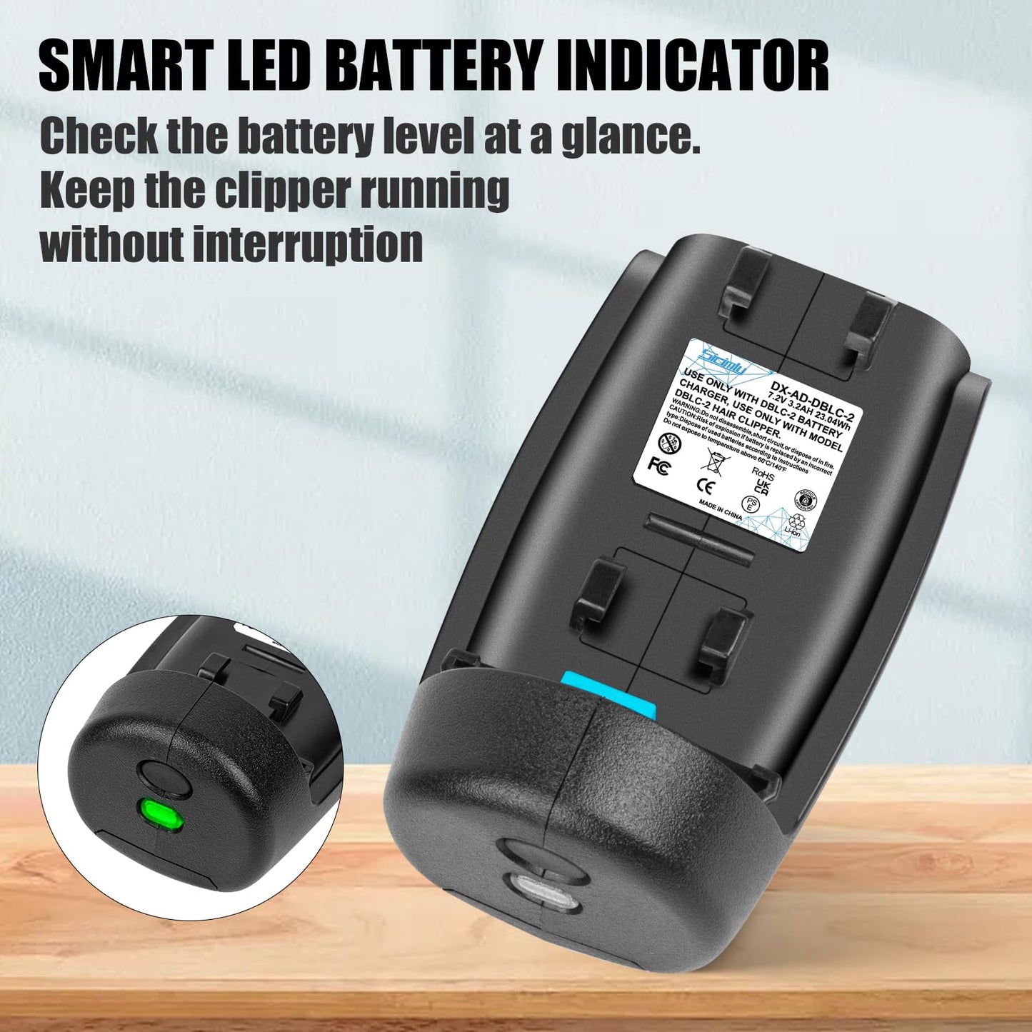Lavender DBLC-2 Battery Replacement for Andis Supra ZR II & Pulse ZR II 5-Speed Cordless Clippers -Compatible with 79025 79170 79005 561458 Models-Upgraded long-lasting li-ion(3.5H Use) Fits Original Charger