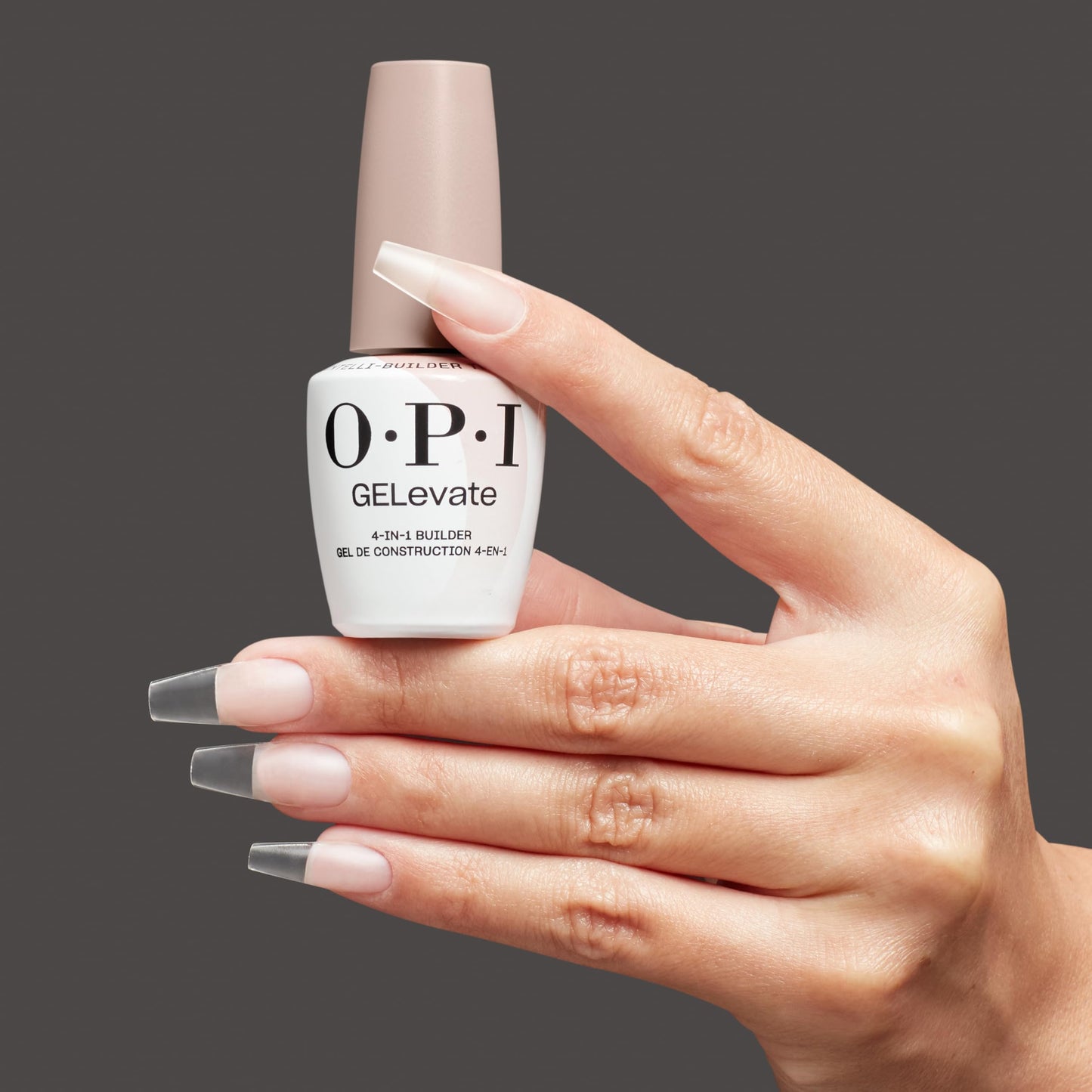 Dark Slate Gray OPI GELevate 4-in-1 Nail Builder Gel | OPI’m Flawless, Clear Color | UV Cure Gel Builder Nail Polish | Vegan | 15 ML