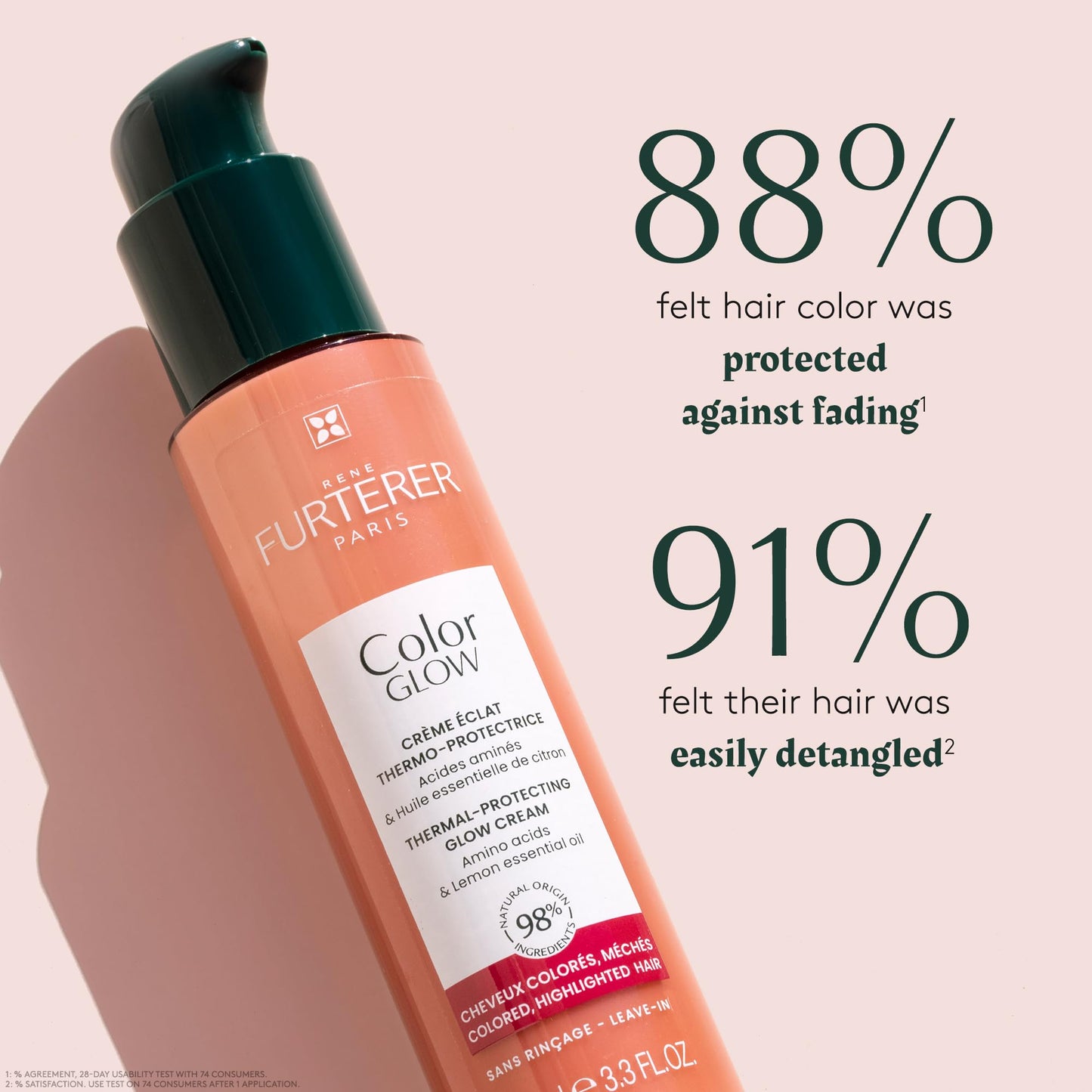 Misty Rose René Furterer Color Glow Thermal-Protecting Glow Cream - Amino Acids & Lemon Essential Oil 3.3 fl oz.