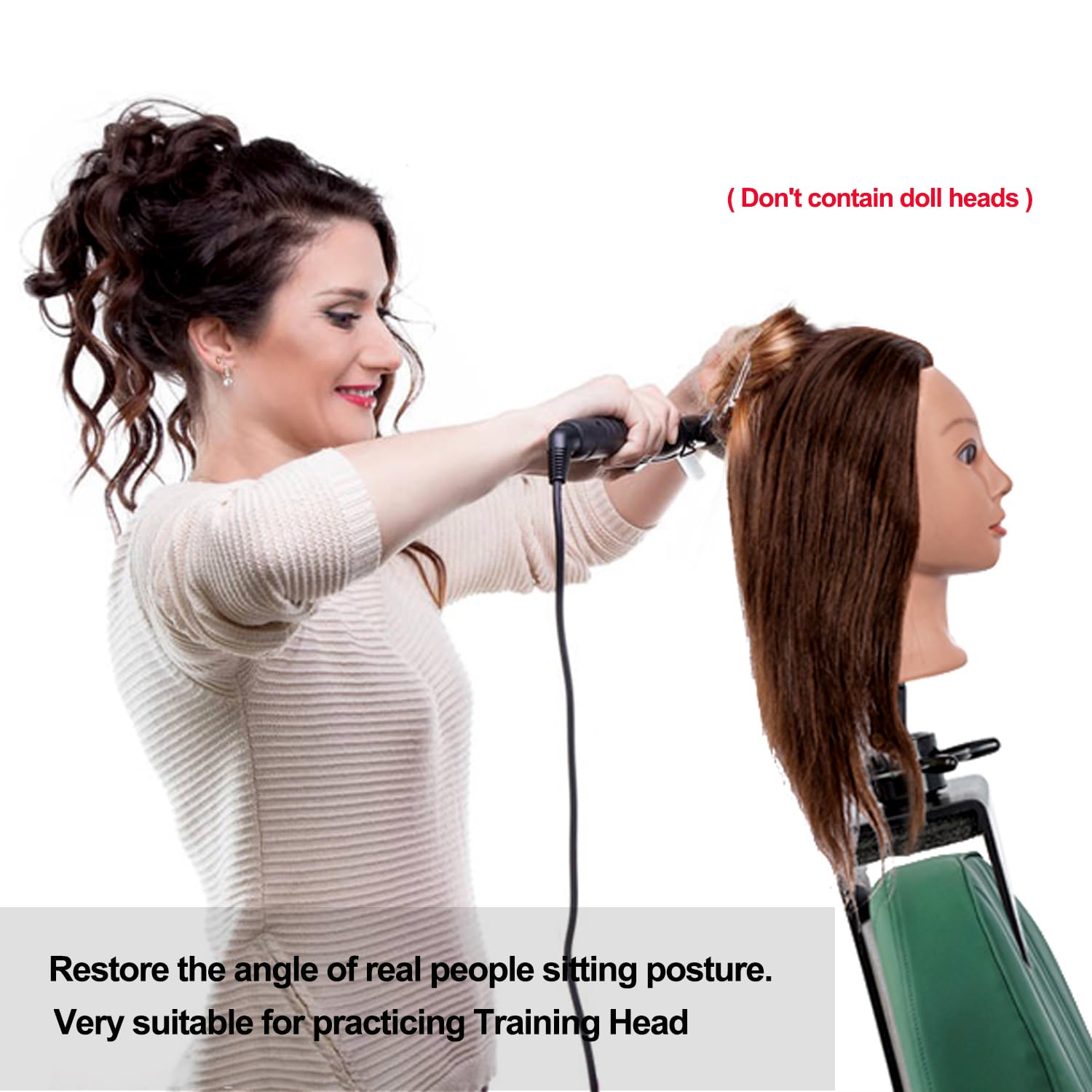 White Smoke poipoilu Mannequin Clamp Stand for Chair, Mannequin Head stand for Hairdresser Practice Braiding Hair Styling with Clamp stand (1 Pack)