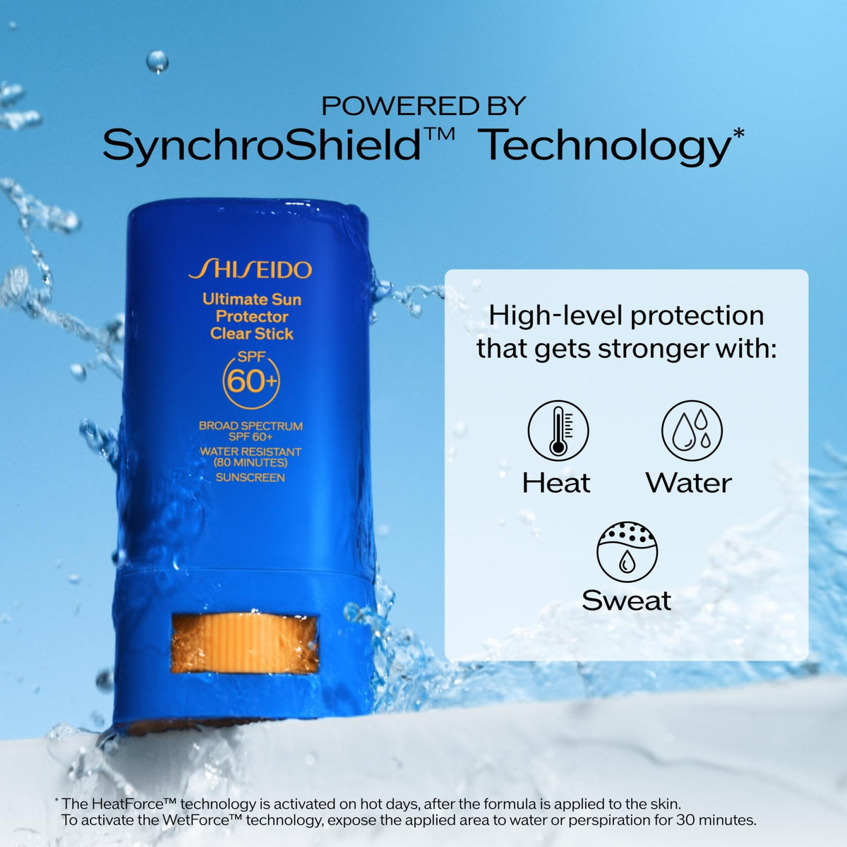 Alice Blue Shiseido Clear Sunscreen Stick - Invisible Broad-Spectrum Face Sunscreen - Wear Under & Over Makeup - Lightweight Formula - All Skin Types