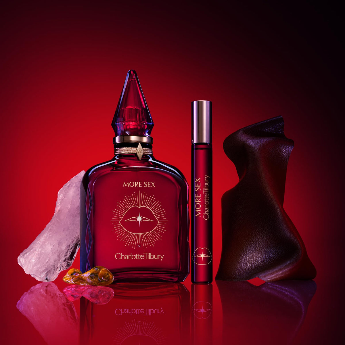 Dark Red Charlotte Tilbury More Sex Eau De Parfum - Pheromone Enhancing Sandalwood Perfume with Naturally-Derived Oils - Long-Lasting Scent with Notes of Black Pepper, Velvety Musk & Ambery Wood