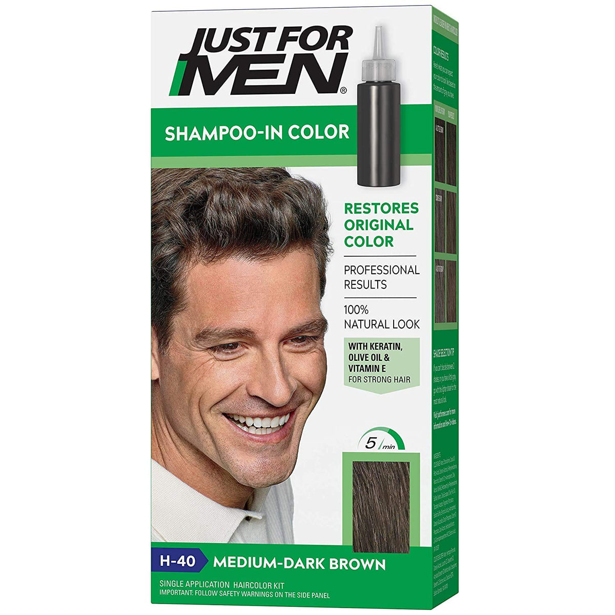 Lavender JUST FOR MEN Hair Color H-40 Medium Dark-Brown 1 ea (Pack of 5)