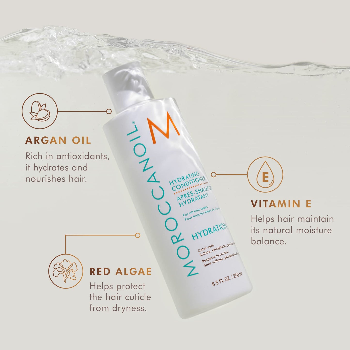 Light Gray Moroccanoil Hydrating Shampoo and Conditioner Bundle, 8.5 Fl. Oz Set