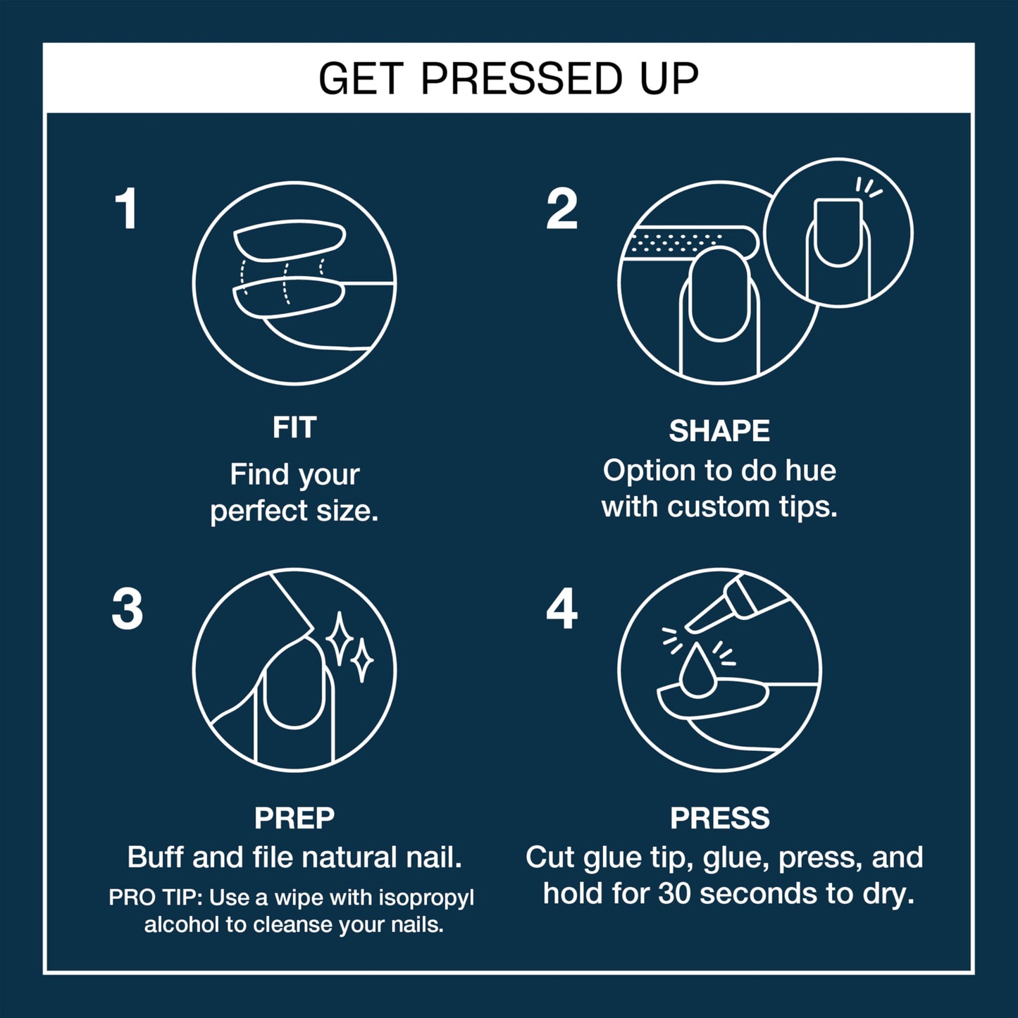 Midnight Blue OPI On Point Midnight Mantra | Short Squoval Dark Navy Blue Press On Nails | 30 Count with Nail Glue | Long Lasting, Reusable, Non-damaging