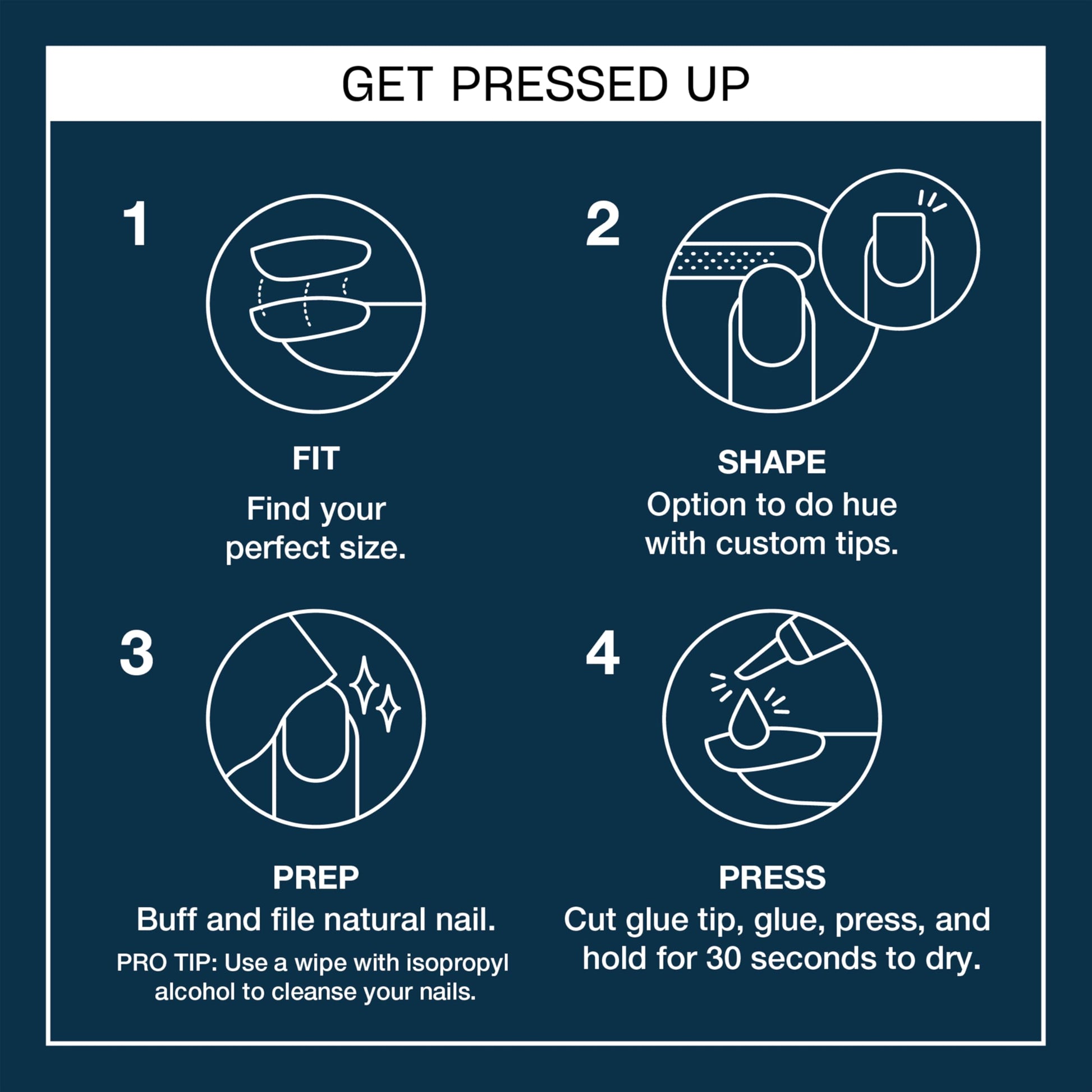 Midnight Blue OPI On Point Midnight Mantra | Short Squoval Dark Navy Blue Press On Nails | 30 Count with Nail Glue | Long Lasting, Reusable, Non-damaging