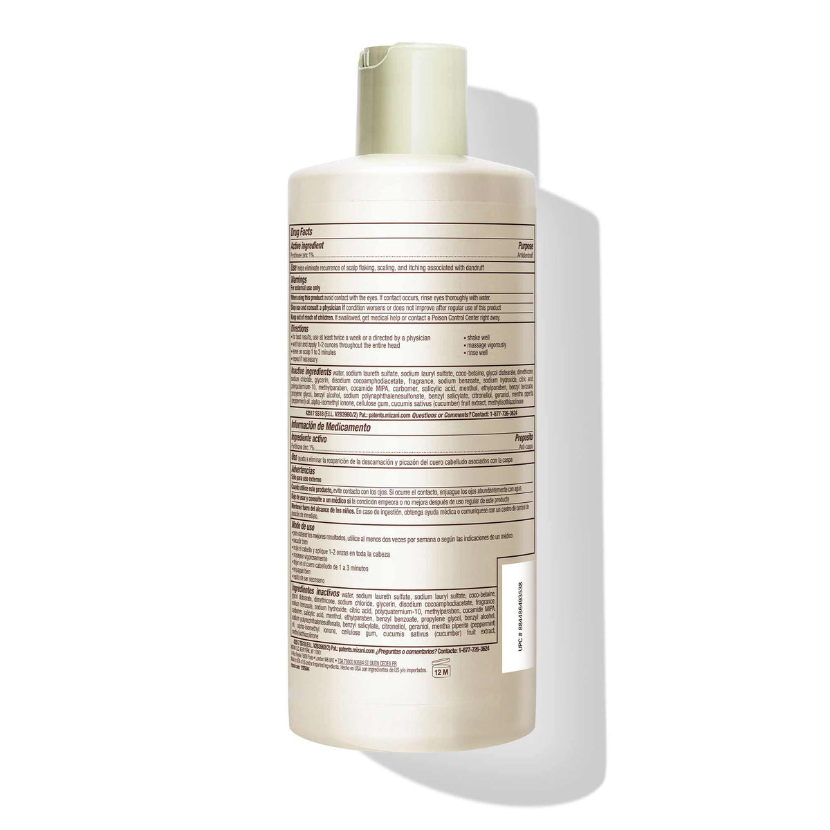 White Smoke MIZANI Scalp Care Dandruff Shampoo - Cleanses Hair & Scalp, For Curly Hair