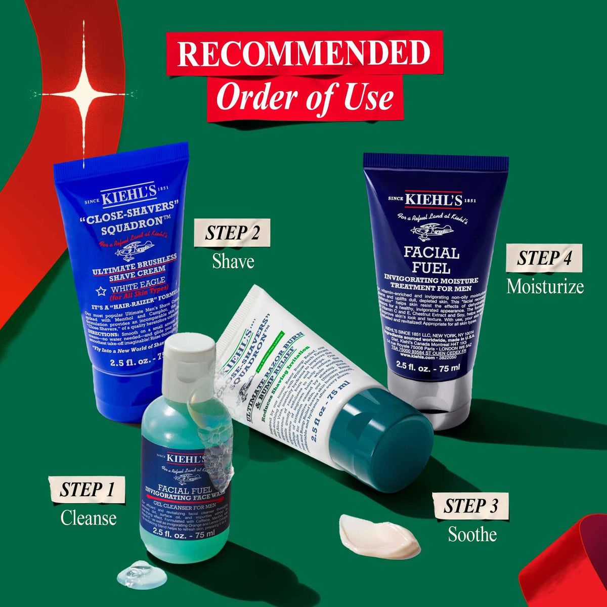 Dark Slate Gray Kiehl's Men's Shave Bundle Gift Set