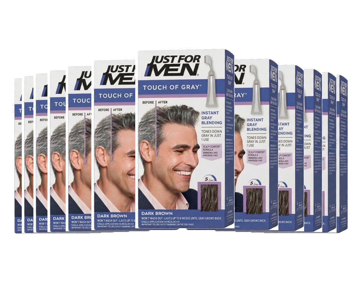 White Smoke JUST FOR MEN Touch of Gray Hair Treatment T-45 Dark Brown, 1 Each (Pack of 12)