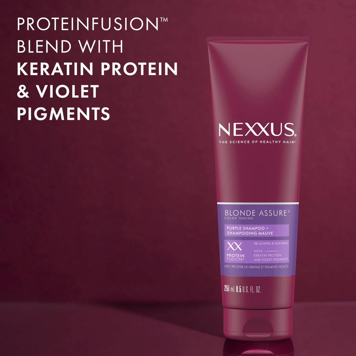 Dark Slate Gray Nexxus Blonde Assure Purple Shampoo 8.5 oz