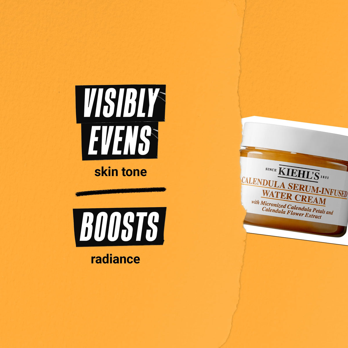 Goldenrod Kiehl's - Calendula Serum Infused Water Cream, 24HR Hudration - 3.4 fl oz