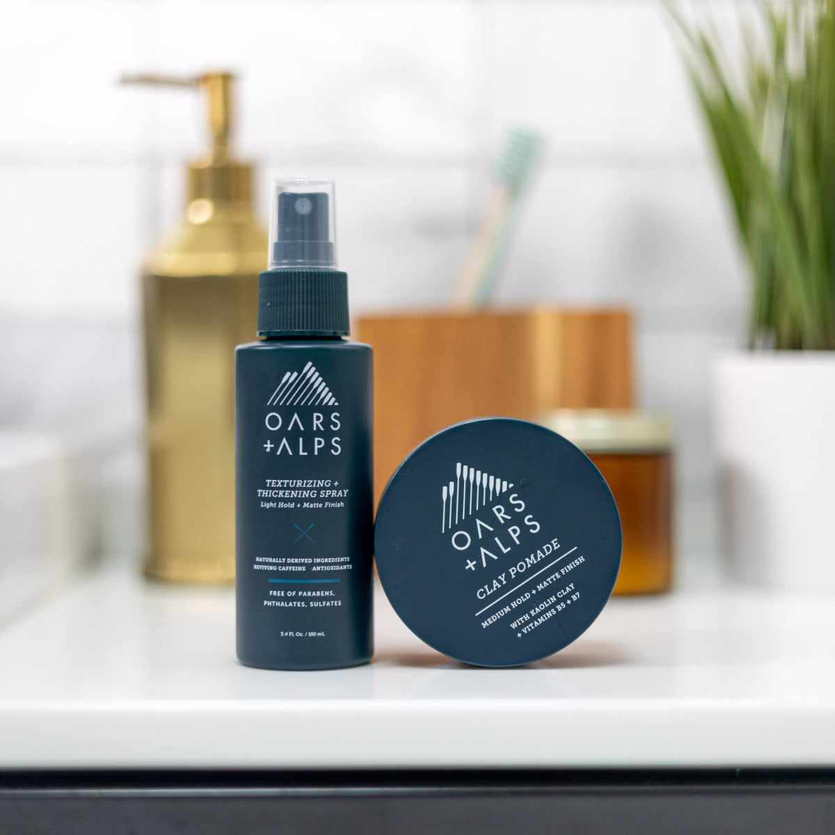 White Smoke Oars + Alps Clay Hair Pomade for Men with Biotin, Kaolin Oil, Bentonite Clay, Jojoba Oil, Vitamin B7 & B5, Promotes Hair Growth, Medium Hold, Matte Finish, Reduces Frizz, 2oz