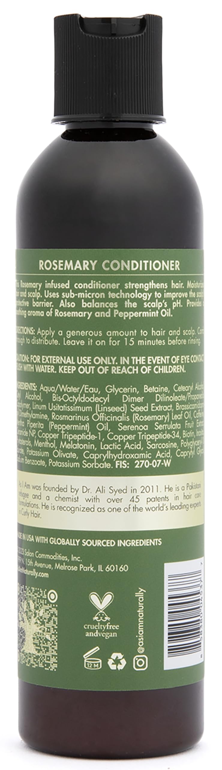 Dim Gray As I Am Rosemary Conditioner 8 oz - with Biotin & Saw Palmetto