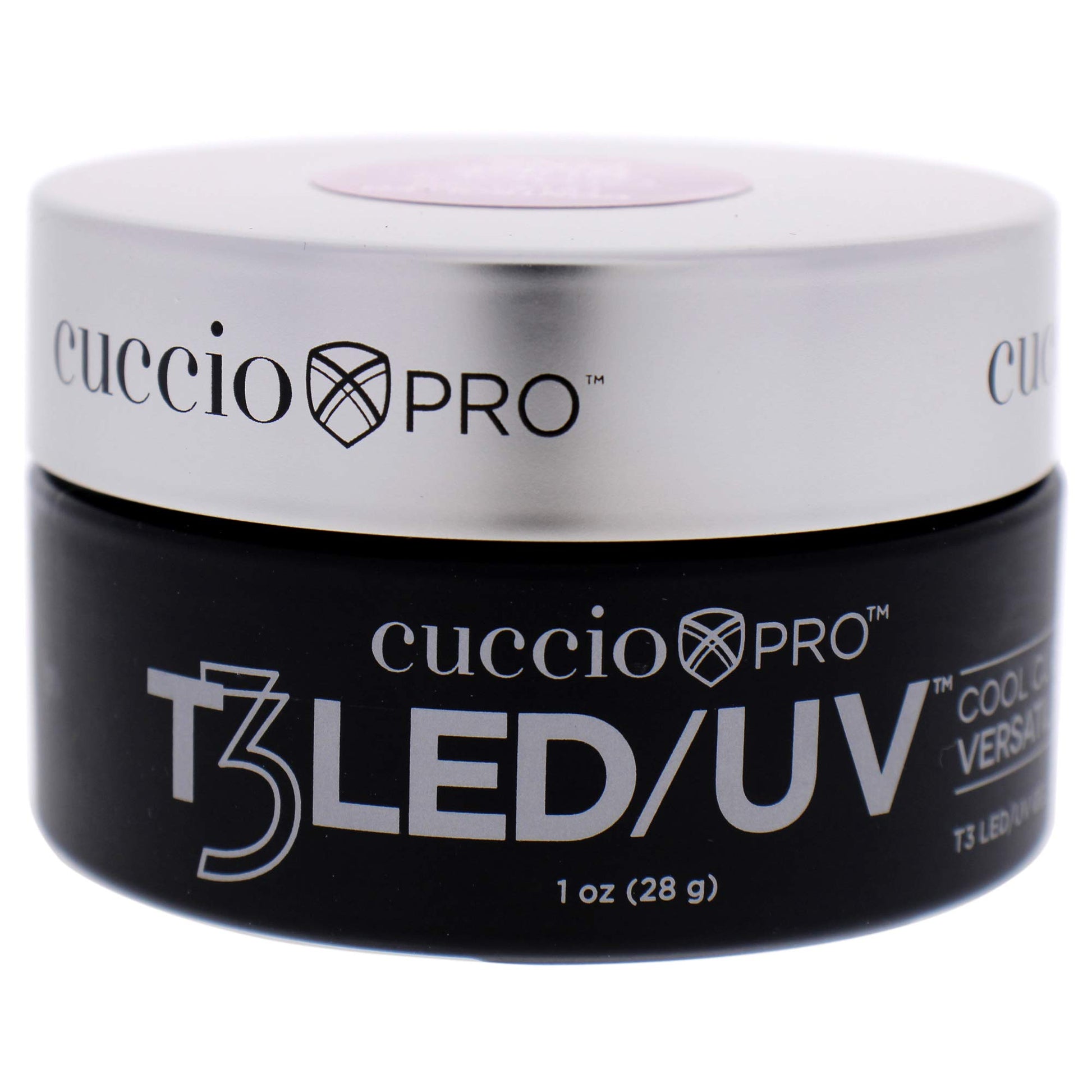 Gray Cuccio Pro T3 Cool Cure Versatility Gel - Controlled Levelling - LED And UV - Incredibly Flexible - Strong Adhesion - Thick Viscosity - Fast Application - Quick-Dry - Opaque Nude Pink - 1 Oz Nail Gel
