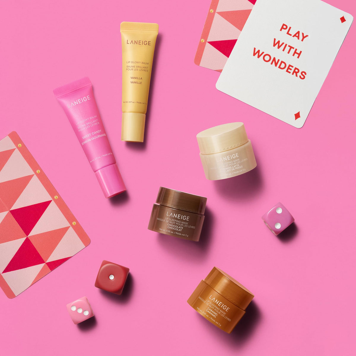 Hot Pink LANEIGE Midnight Minis: Limited-Edition Holiday Lip Care Gift Set for Day & Night Hydration