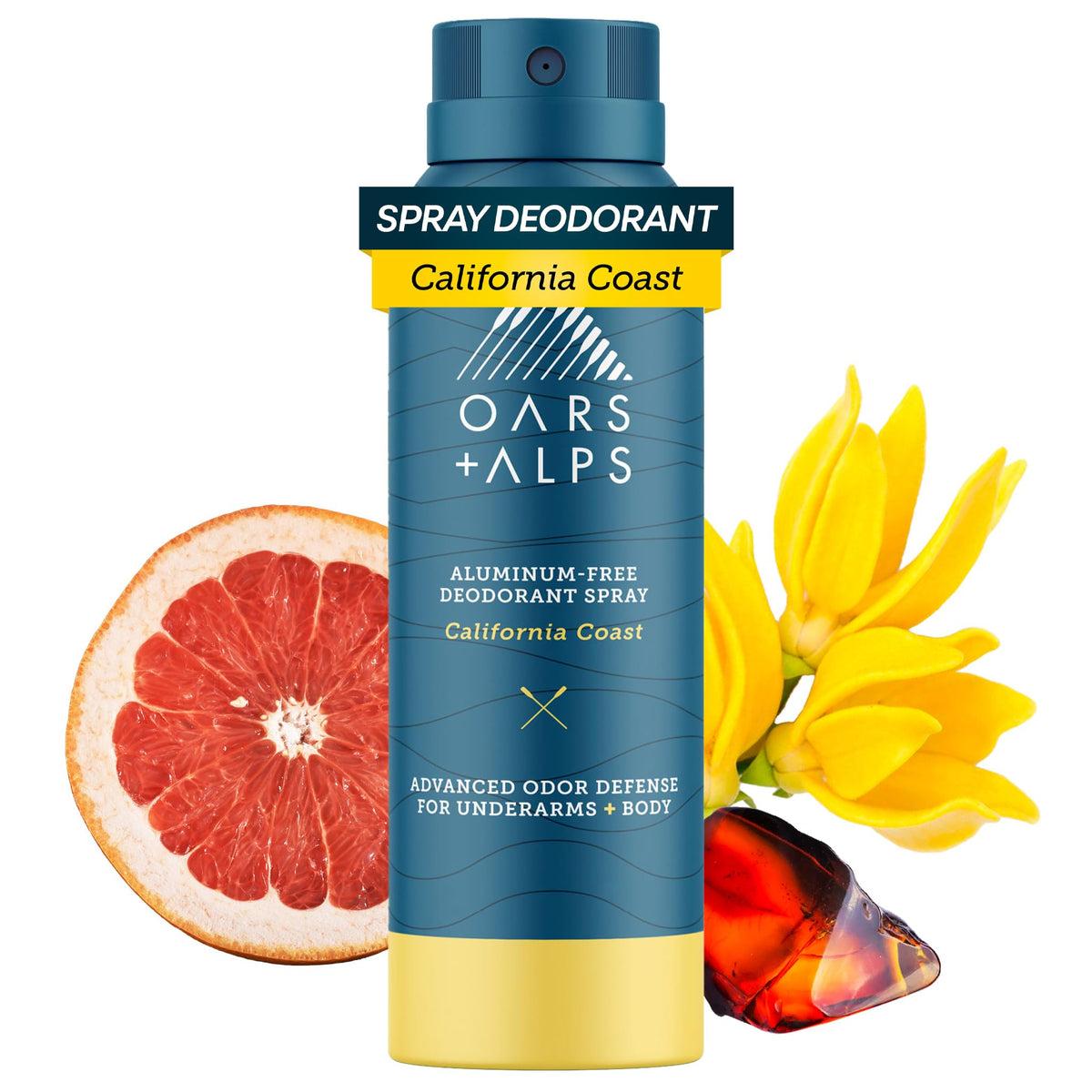 White Smoke Oars + Alps Aluminum Free Men's Whole Body Deodorant Spray, 1pk, 3.4oz