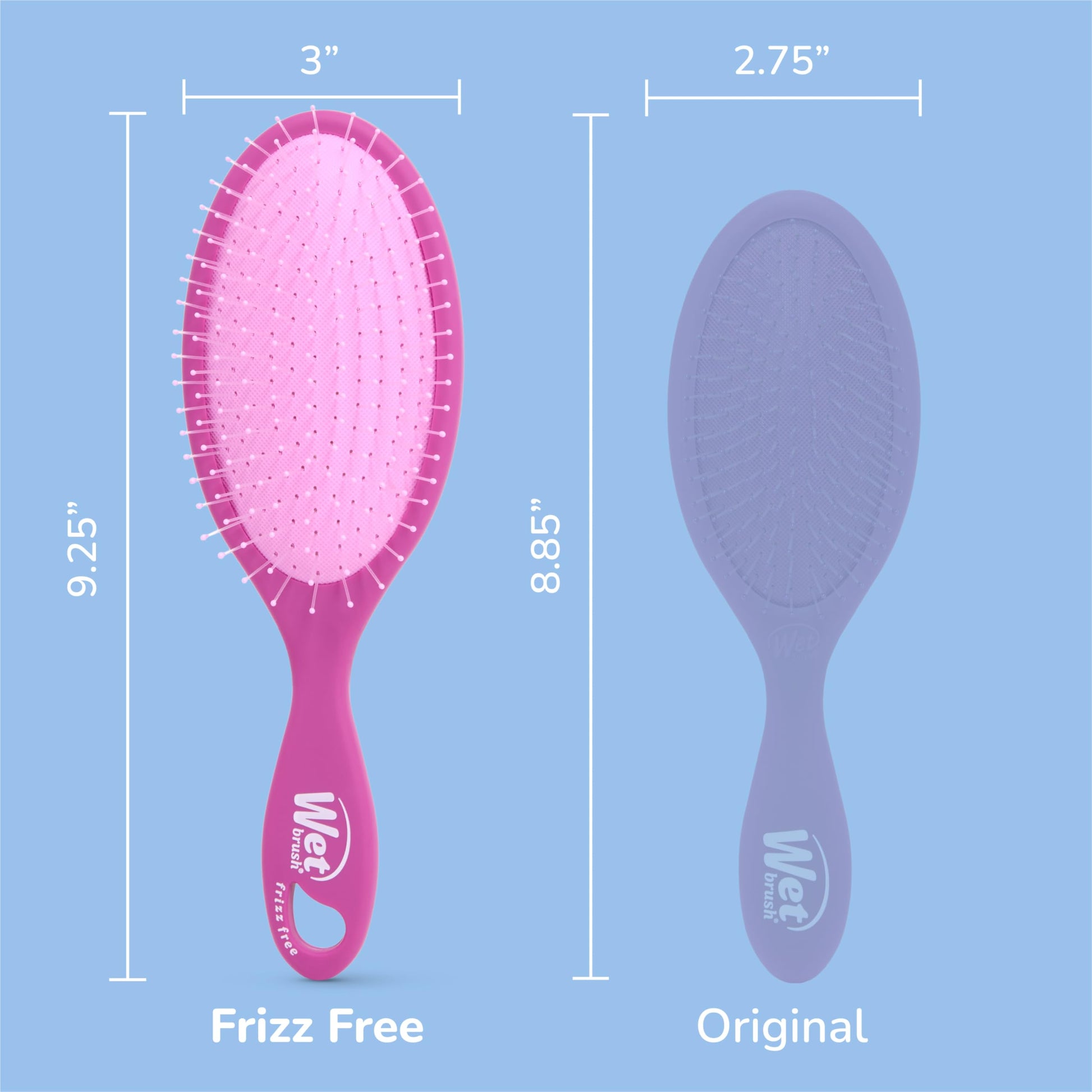 Sky Blue Wet Brush Frizz-Free Detangler Brush with Ionic Technology, Purple, Provides Frizz Control, Reduces Static, and Smooths All Hair Types, Best For Dry Hair, Made for Women, Men & Kids