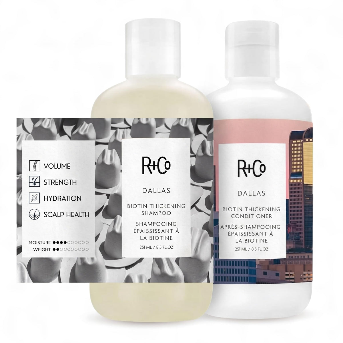 White Smoke R+Co Atlantis Moisturizing B5 Shampoo and Conditioner Set, 33.8 oz (2 Pack)