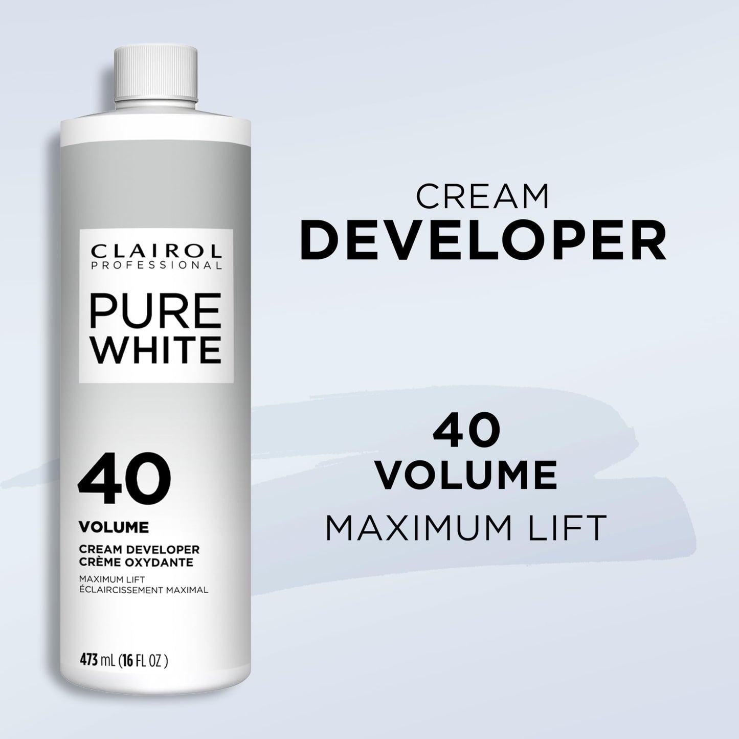 Lavender Clairol Professional Pure White 40 volume Crème Developer, 16 oz