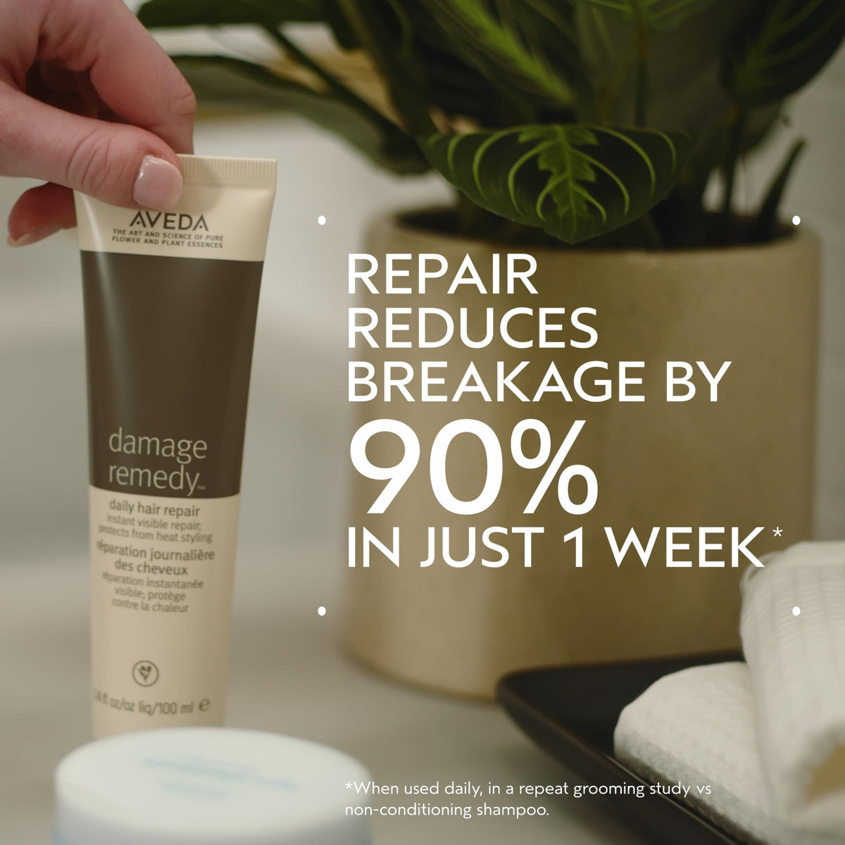 Rosy Brown AVEDA Damage Remedy Daily Hair Repair | Leave-In Treatment for Damaged Hair | Detangles, Repairs Split Ends | Heat Protectant | 98% Naturally Derived*, 3.4 Fl Oz