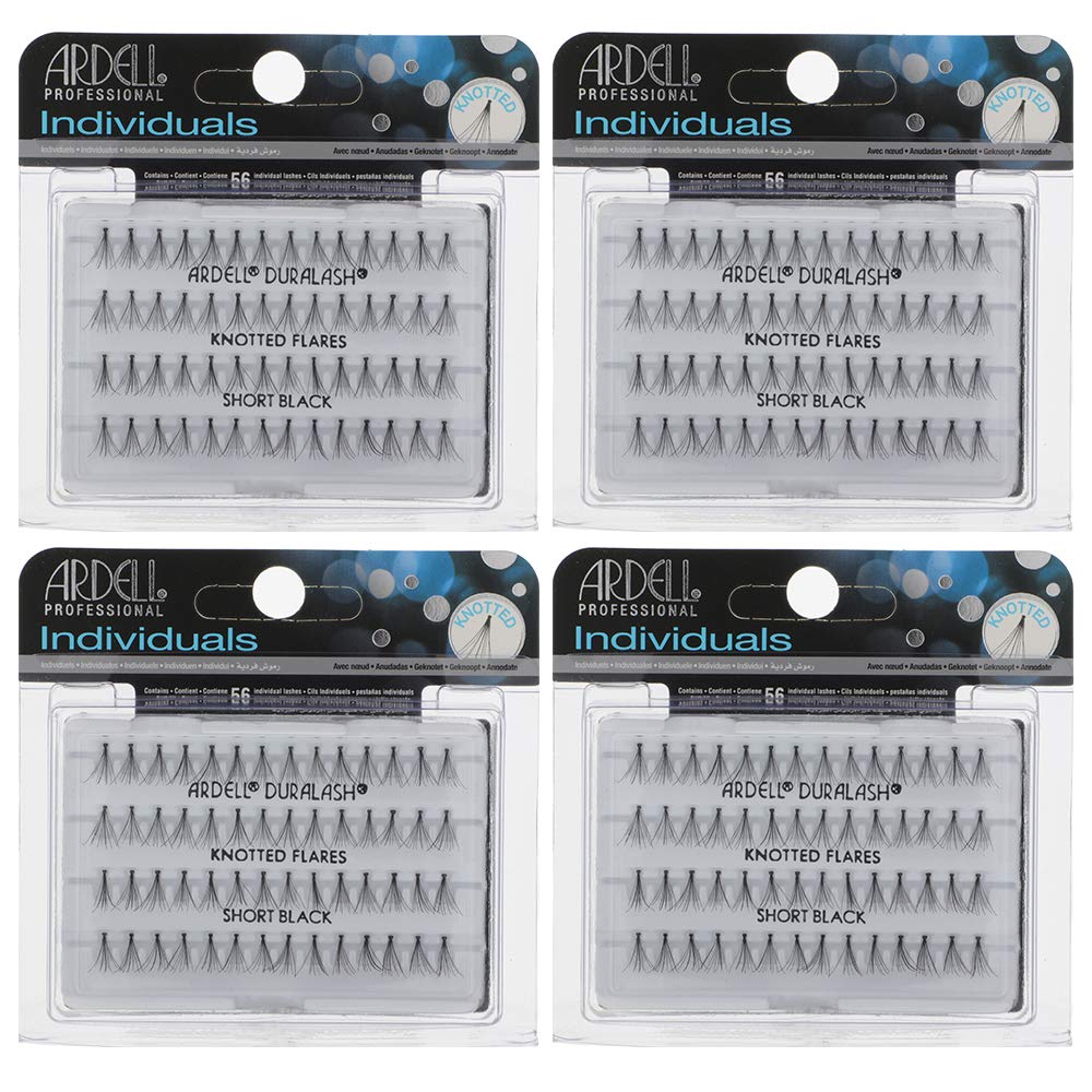 Dark Gray Ardell False Eyelashes Short Black, DIY Lash Clusters, Eyelash Extension Kit, 4 Pack