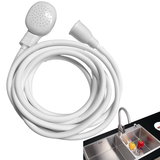 White Smoke 16.4FT Sink Spray Hose,Portable Sink Hose Sprayer, Shampoo Sprayer Hand Heldhead Shower Spray for Bathing Baby,Pets,Washing Hair,Rinsing Vegetables