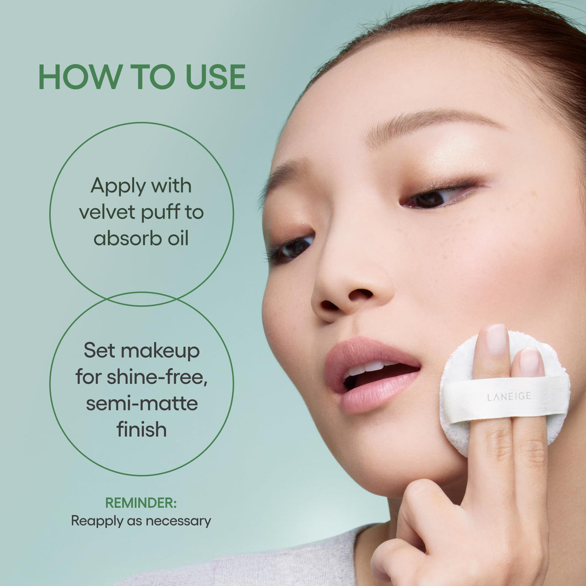 Gray LANEIGE Matin Kim x Neo Blurring Powder: Korean Oil-Control Compact