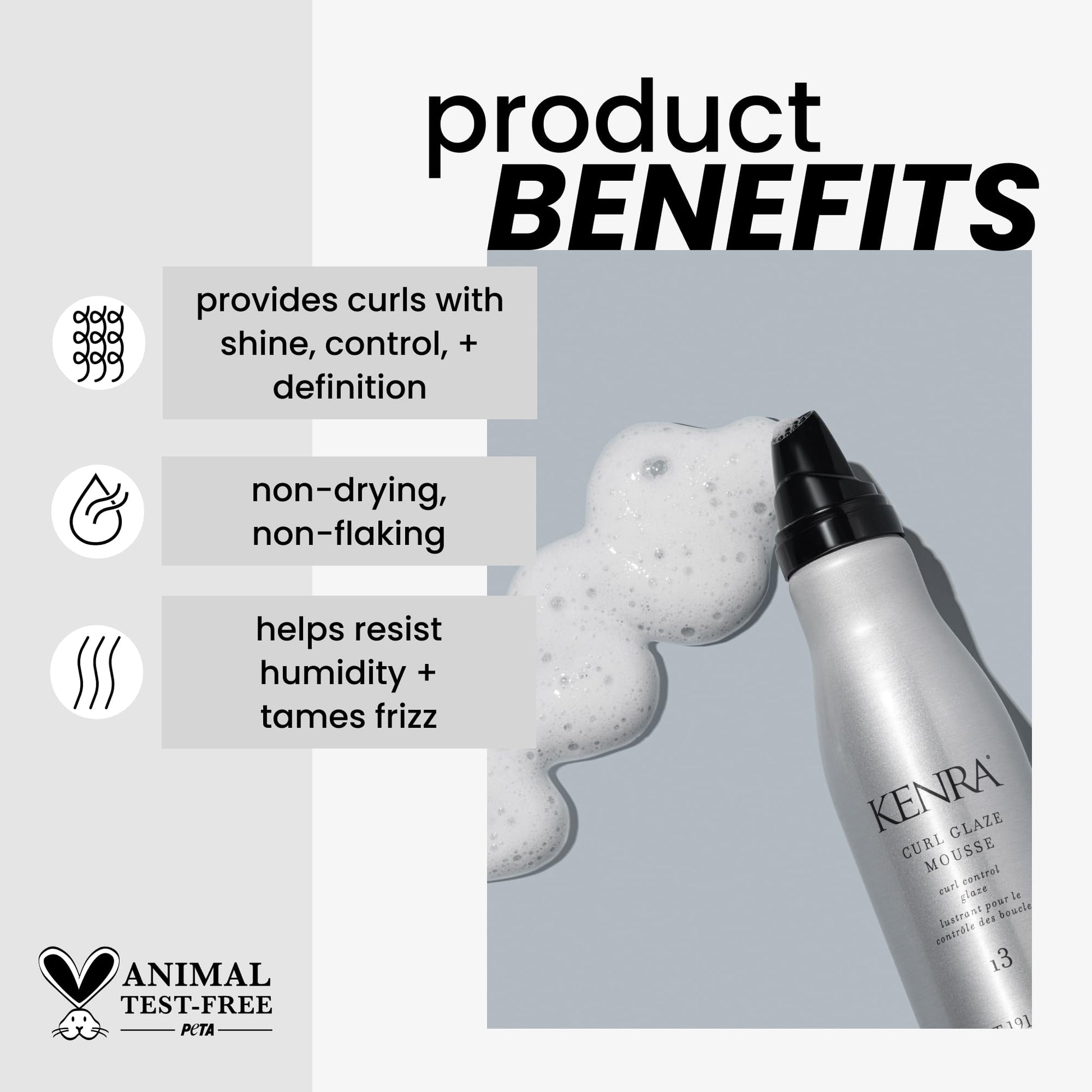 Lavender Kenra Professional Curl Glaze Mousse 13 | Curl Control Glaze | Provides Frizz Control & Humidity Resistance | All Hair Types