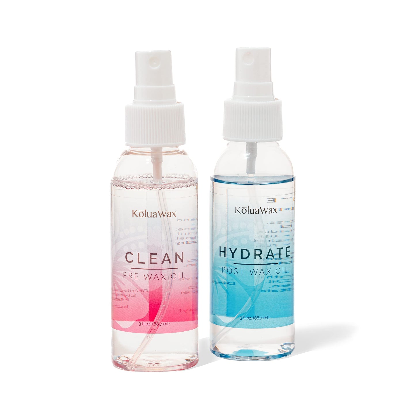 White Smoke Clean & Hydrate At Home Waxing Kit Oils – Pre Wax Cleanser Preps & Protects Skin – Post Body & Facial Wax Oil Soothes, Reduces Redness, Removes Residue – Make Hair Removal Easy by KoluaWax, 3 Oz. Each