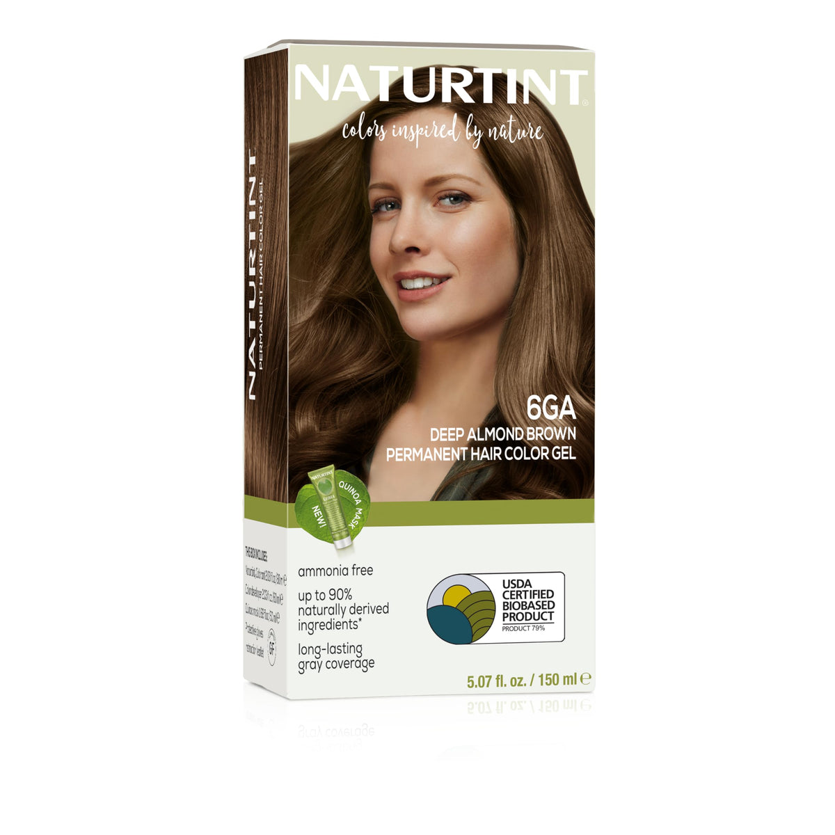 Seashell Naturtint 6GA Deep Almond Brown Permanent Hair Color (Pack of 1), Ammonia Free, Vegan, Cruelty Free, up to 100% Gray Coverage, Long Lasting Results (Packaging may vary)