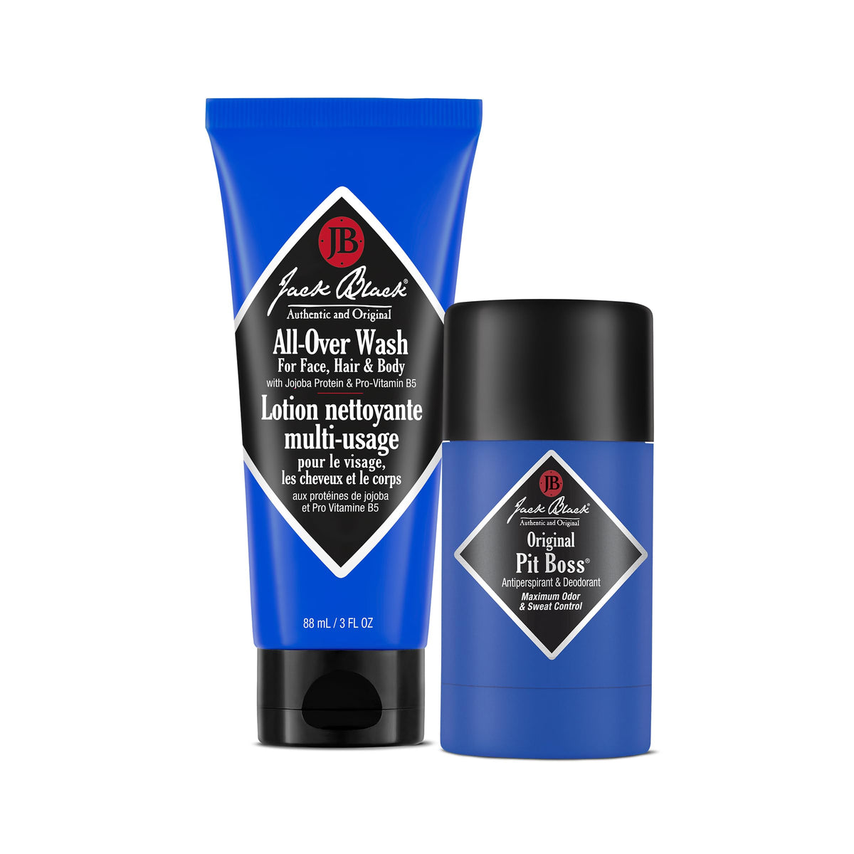 Jack Black All Over Wash Mens Gift Set, 3-in-1 Cleanser & Deodorant Set