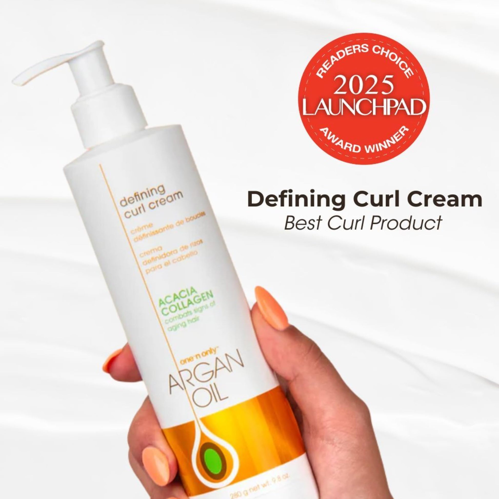 White Smoke One 'n Only Defining Curl Cream with Argan Oil, Leave-in Conditioning Cream, Defines and Leaves Strong Curly Hair, Enhances Shine and Hydrates Without Sticky Residue, 9.8 Ounces (3 Pack)
