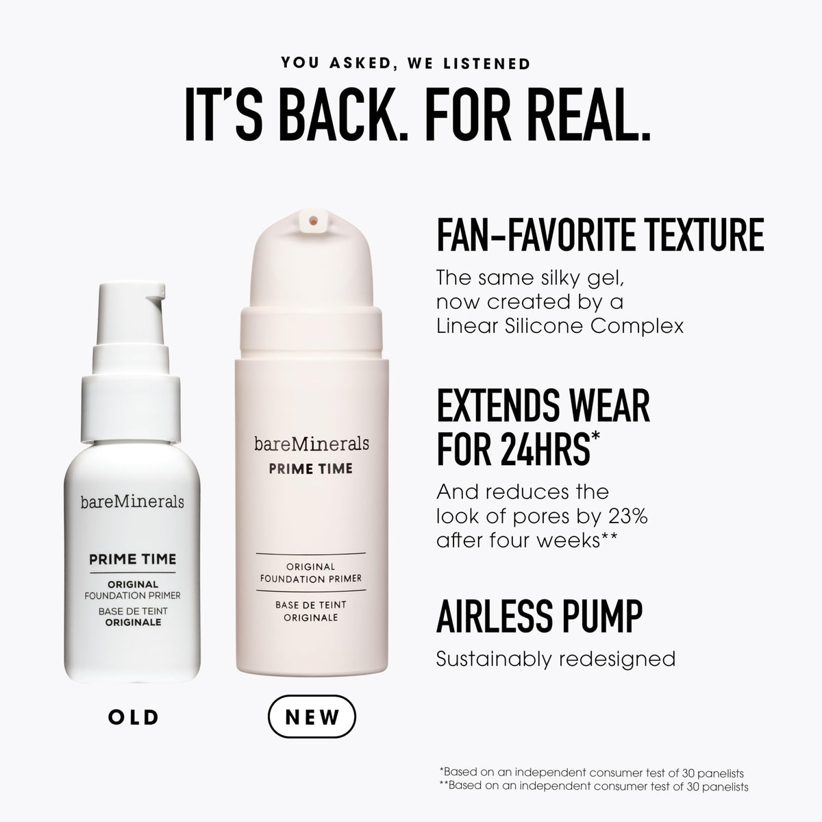White Smoke bareMinerals Prime Time Original Foundation Primer, 1 oz
