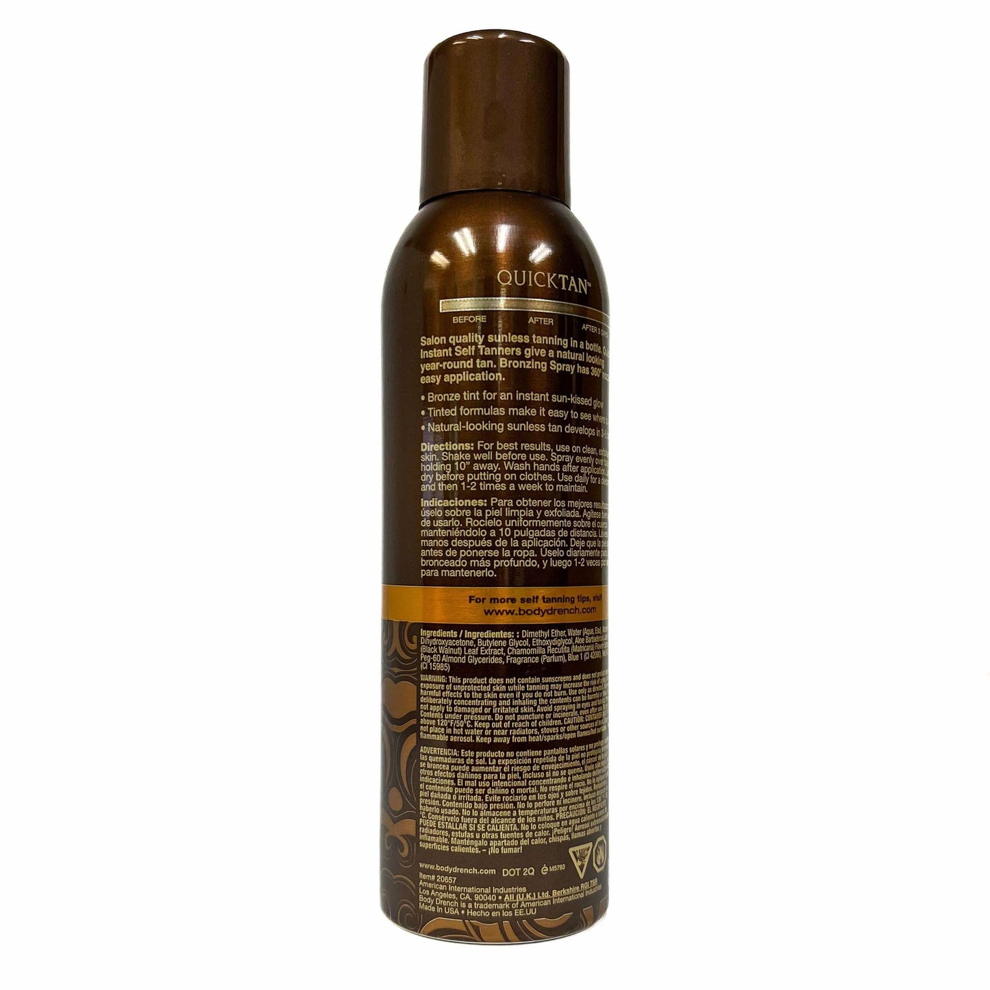 Dark Slate Gray Body Drench Quick Tan Instant Self Tanner Bronzing Spray, Medium/Dark 6 oz (Pack of 4)