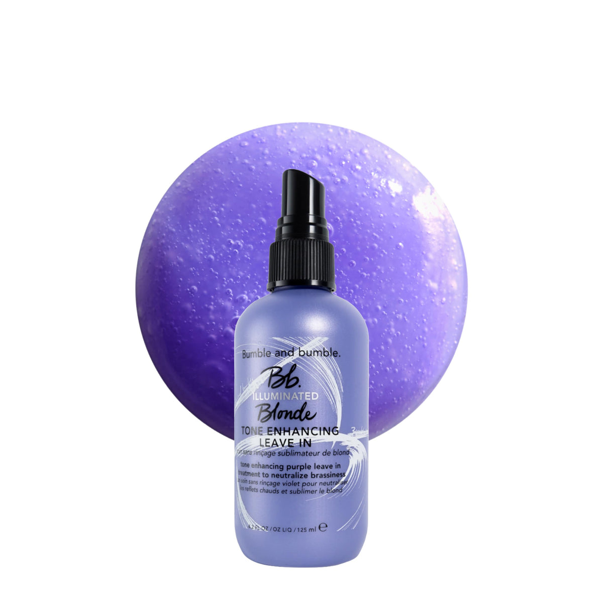 White Smoke Bumble and bumble. Illuminated Blonde Tone Enhancing Purple Leave-in Treatment Spray | Neutralize Brassiness | Heat Protection, Hydrating, Anti Frizz, Color Safe | Curl, Wavy, Straight, 4.2 Fl Oz
