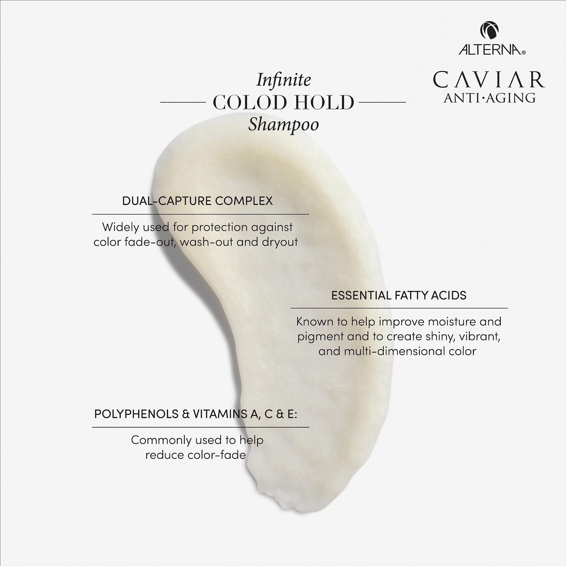 White Smoke Alterna CAVIAR Anti-Aging Infinite Color Hold Shampoo 33.8 Fl Oz | For Color Treated Hair | Minimizes Color Fade | Sulfate Free