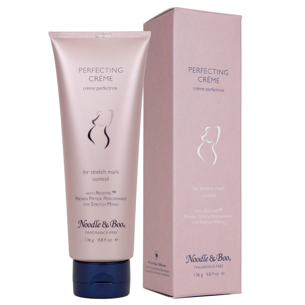 Gray Noodle & Boo Perfecting Crème, Pregnancy Skin Care Stretch Mark Cream Enriched With Cocoa Butter and Avocado Oil, 4.8 Fl. Oz