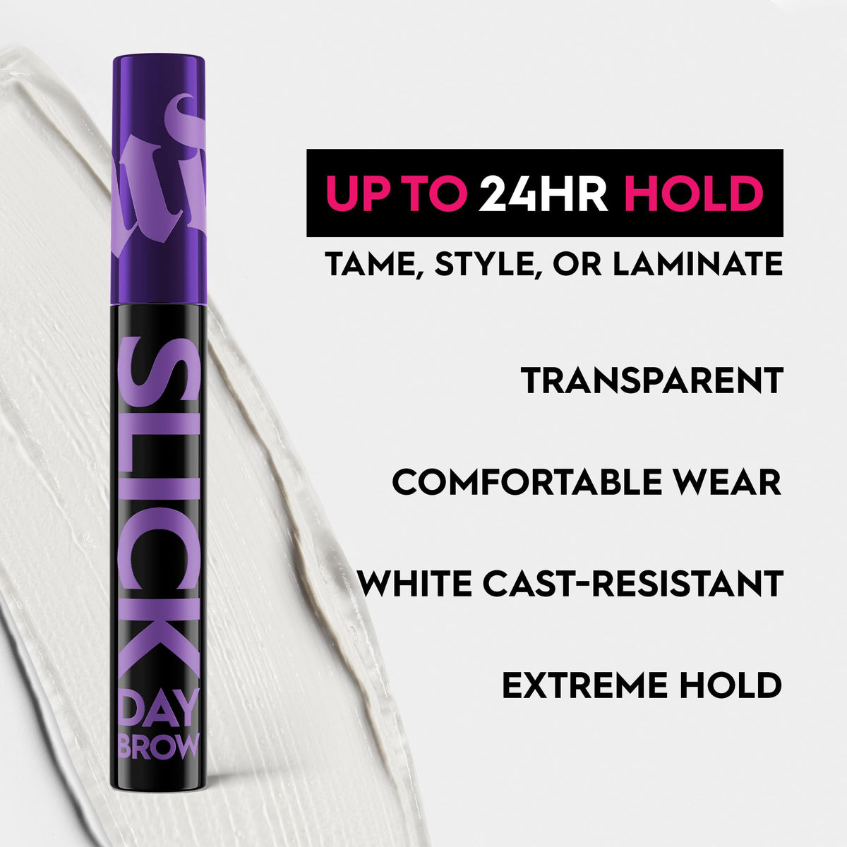Lavender Urban Decay Slick Day Clear Brow Gel for Lifted + Laminated Eyebrows