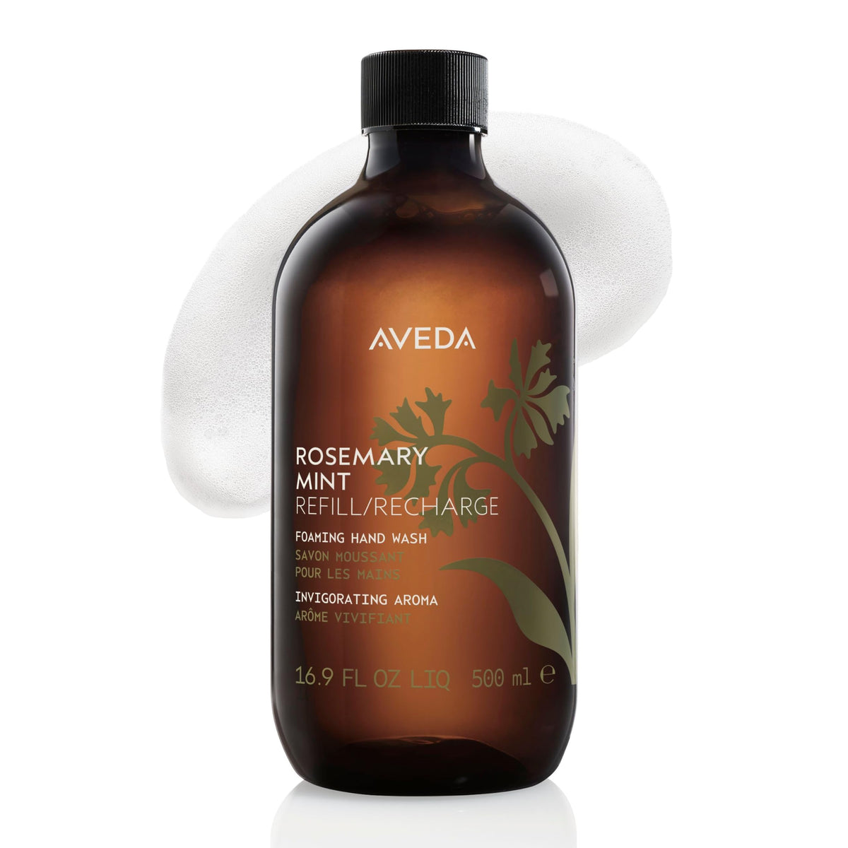 White Smoke Aveda Rosemary Mint Foaming Hand Wash | Gentle Refillable Foaming Hand Cleanser With Signature Invigorating Aroma | With Plant Derived Glycerin | 98% Naturally Derived*, 16.9 Fl Oz