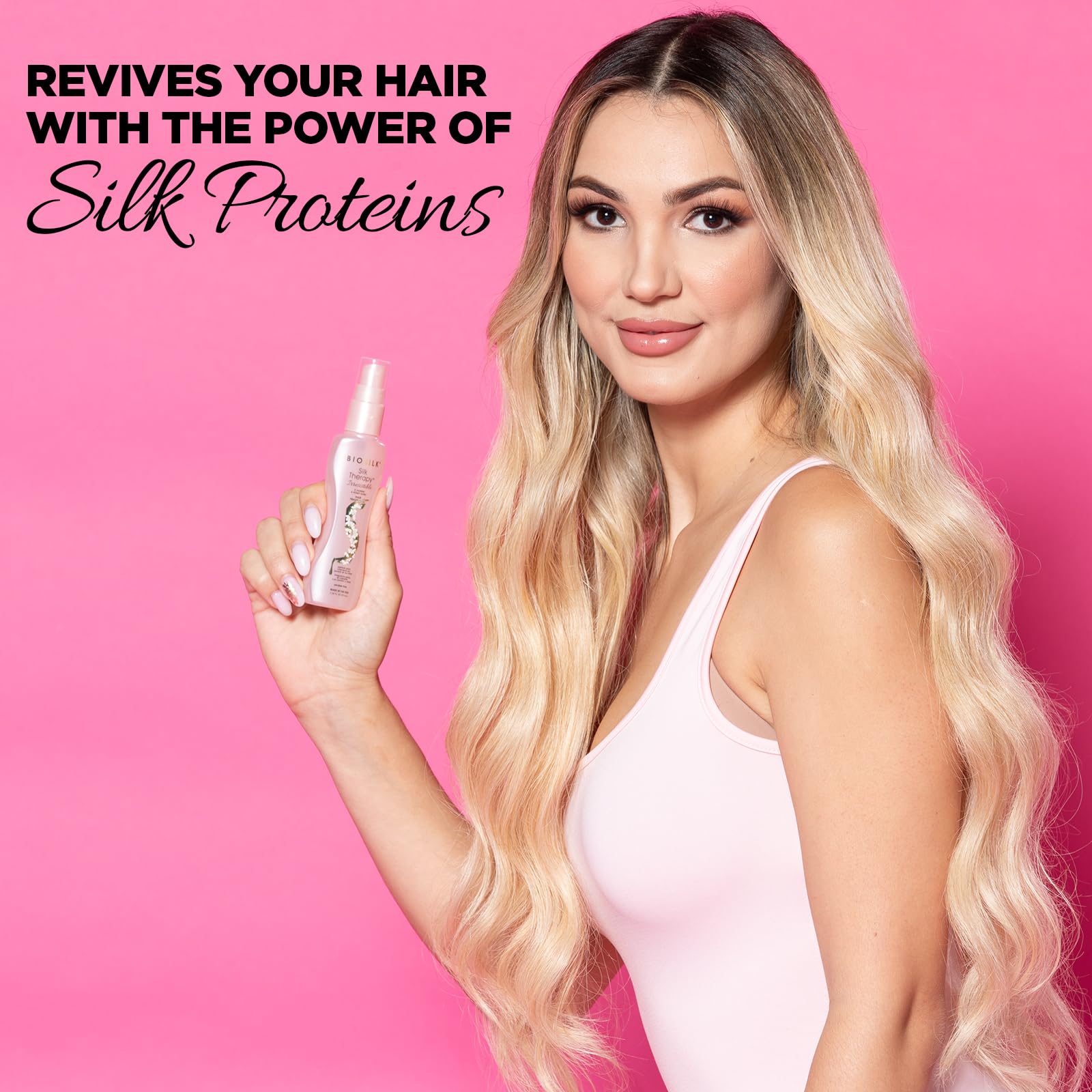 Hot Pink BioSilk Irresistible Collection Silk Therapy Hair Fragrance 2.26oz. Jasmine & Honey Scent, 2.26 ounces