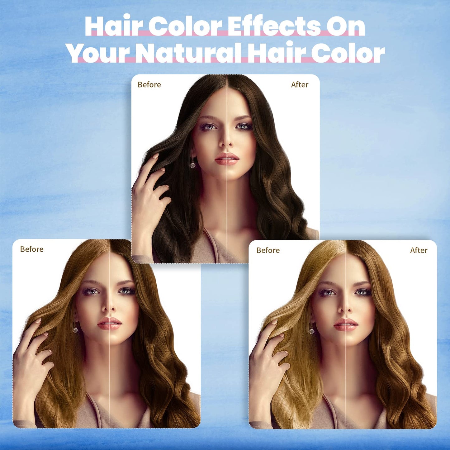 White Smoke BOJICA Hair Dye Shampoo for Gray Hair Coverage, 3-in-1 Semi-Permanent Color Shampoo for Women & Men Chestnut Brown