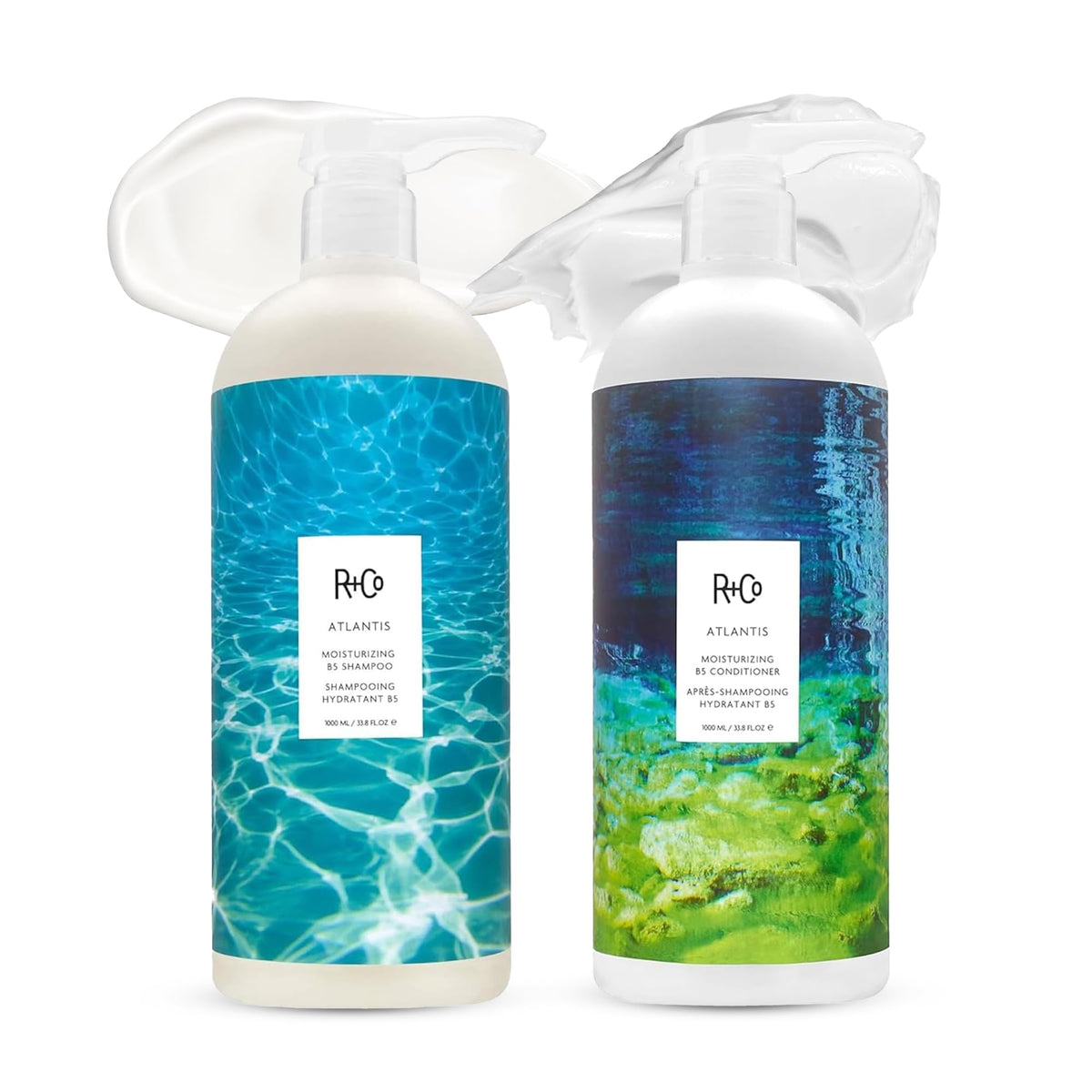 White Smoke R+Co Atlantis Moisturizing B5 Shampoo and Conditioner Set, 33.8 oz (2 Pack)